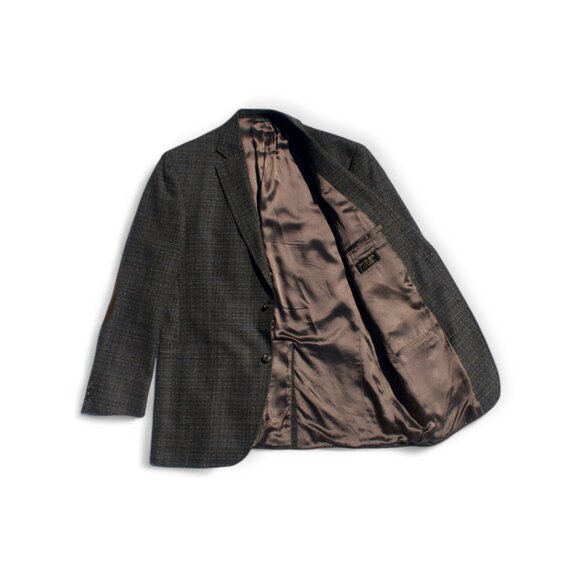 🇨🇦 Savile Row Gold Wool Sport Coat (Charcoal/Blue) - Picture 6 of 15